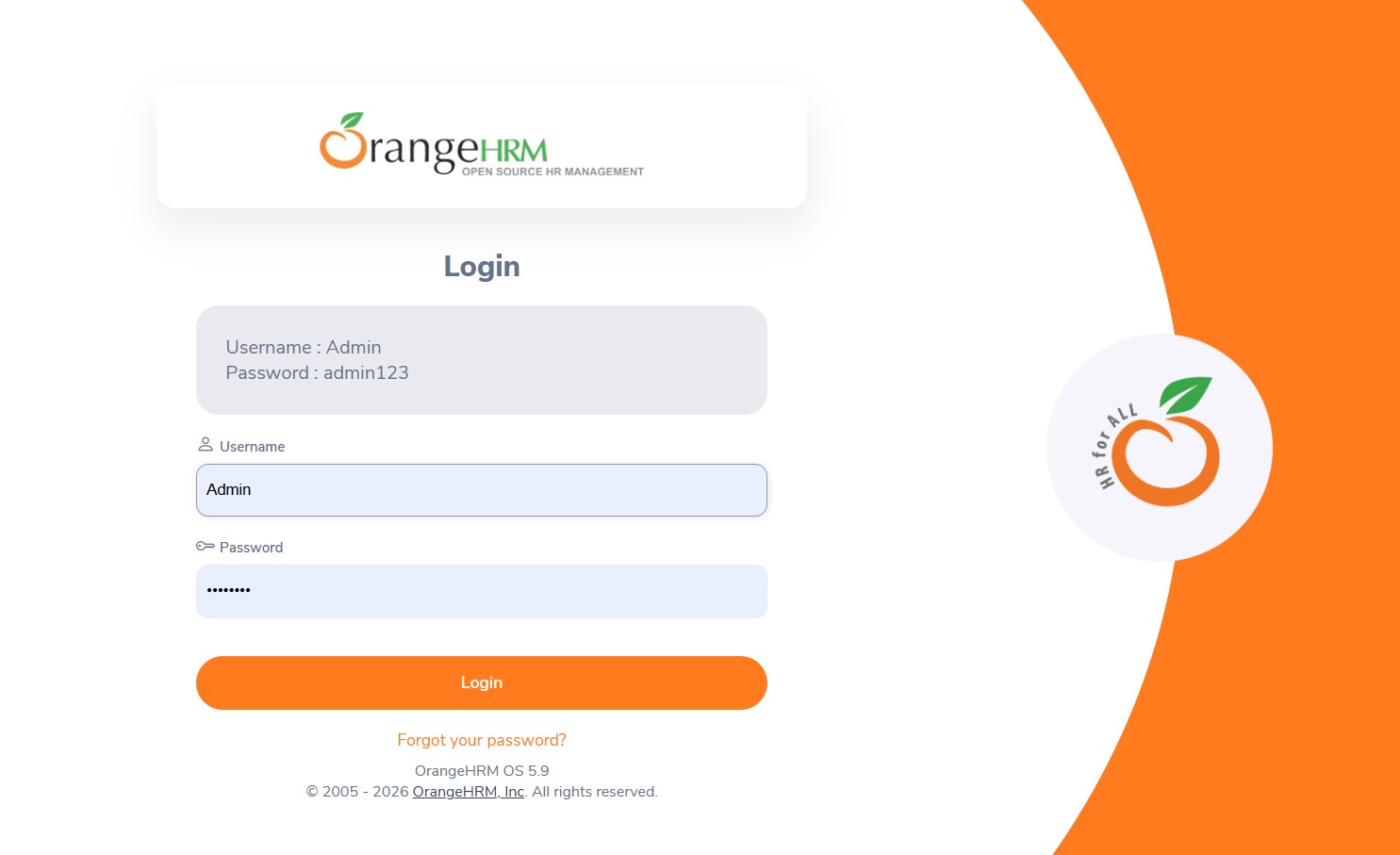 OrangeHRM automation testing project